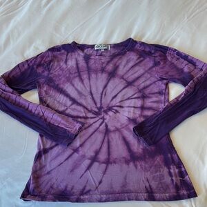 Vibrant Purple Tie-Dye Long Sleeve Tee